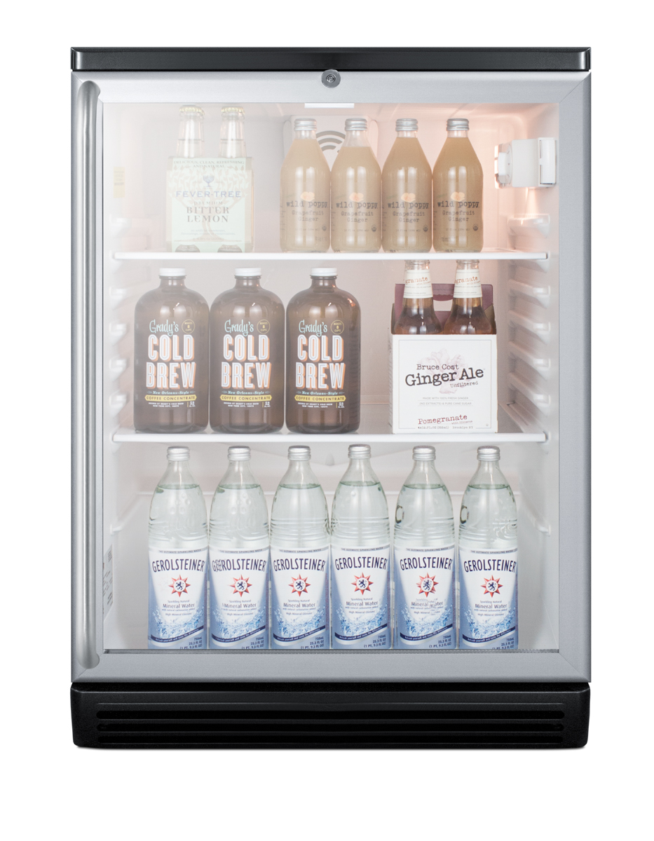 Commercially listed 5.5 cu.ft. counter height beverage center in a 24